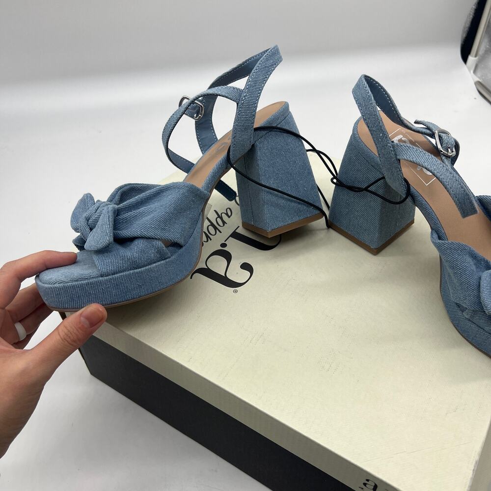 Pop Womens Giving Heeled Sandals Chambray Blue Size 6.5 - Picture 9 of 10